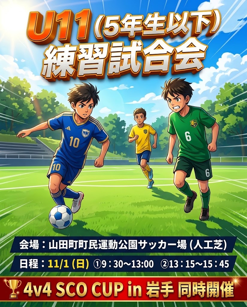 U11(5年生以下)練習試合会【11/1(日)】